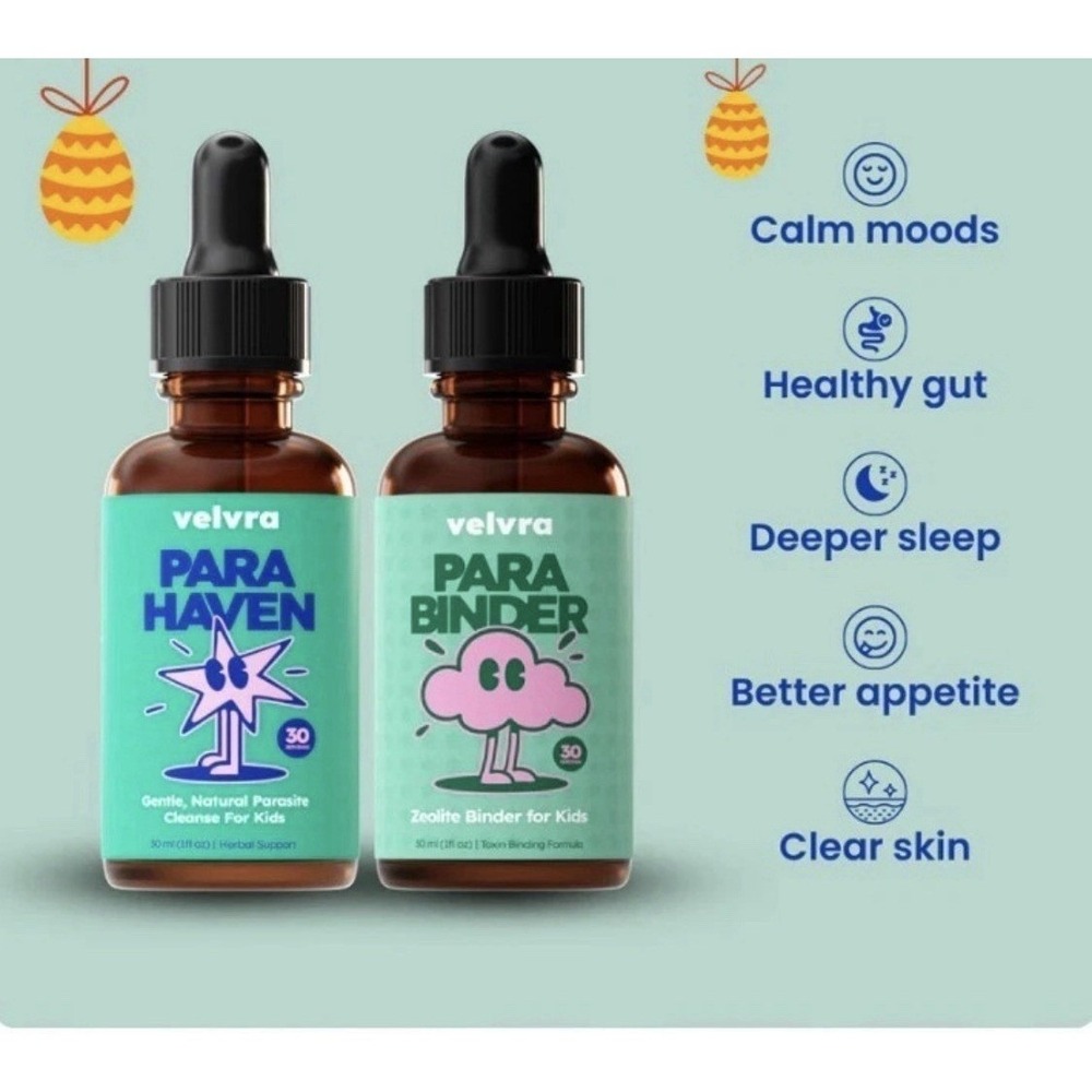 Velvra Para Haven Kids Intestinal Parasite Detox Kit + 2 Bottles + New